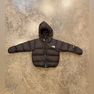 Baby North Face Black Hooded Puffer Jacket - 6-12 months